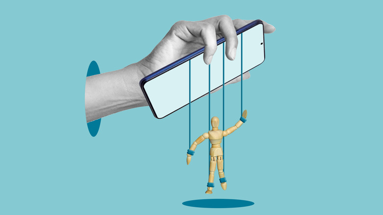Smartphone controlling human behavior like puppet