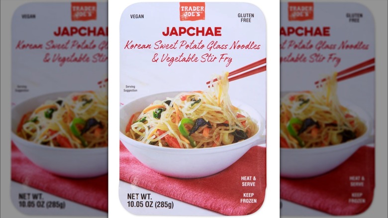 A box of Trader Joe's Japchae on white background