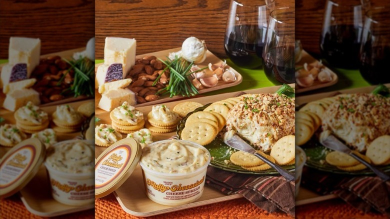 Trader Joe's Totally Cheeseball cheese spread with crackers