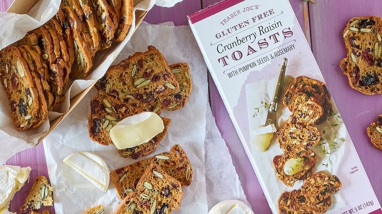 Trader Joe's cranberry raisin toasts with cheese