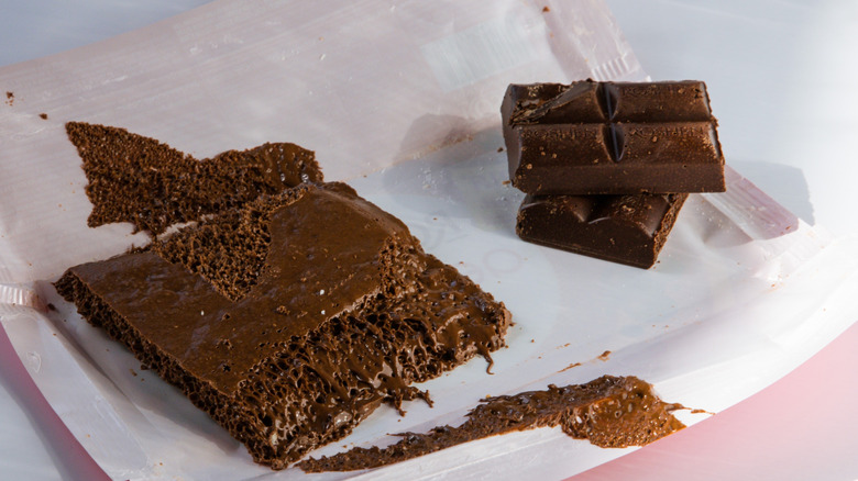 Melted chocolate bar