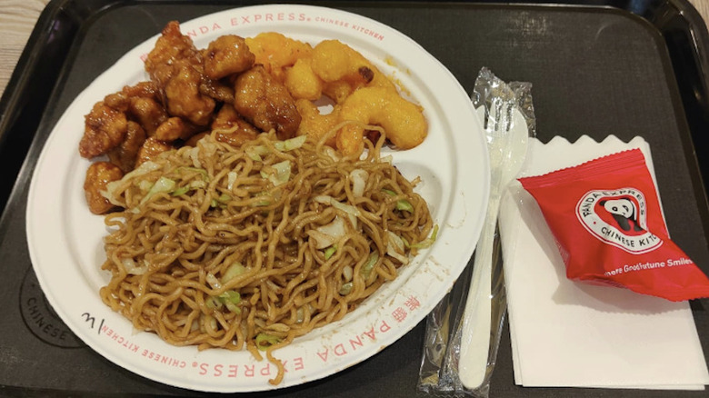 Panda Express combo meal on tray