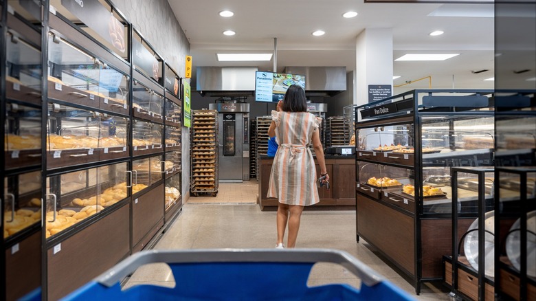 Woman shopping in a Walmart bakery center