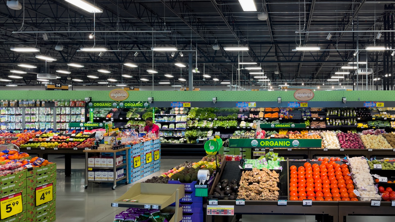 Produce department of a supermarket.