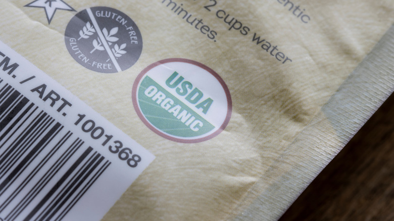 Close-up of a Costco product's labels