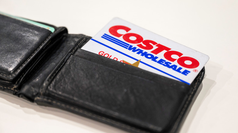 Wallet with a Costco card hanging out
