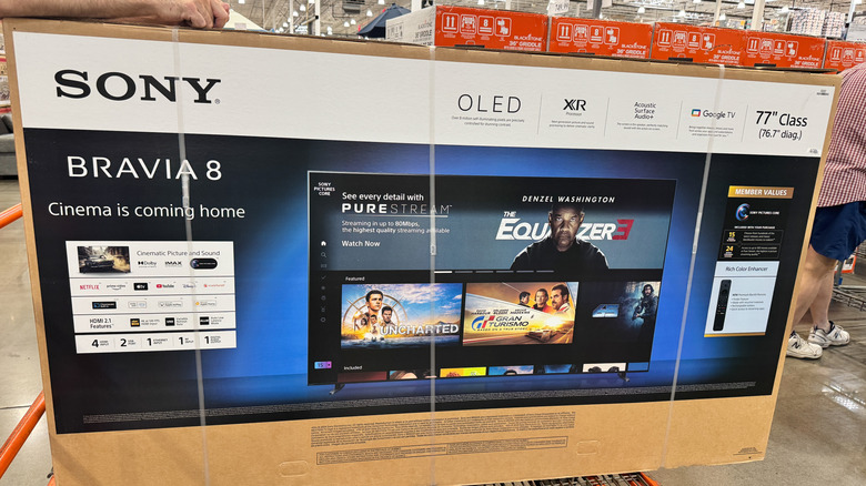 Sony TV on a Costco shelf