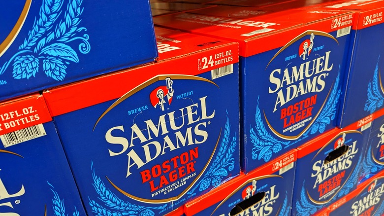 Boxes of Samuel Adams Boston Lager