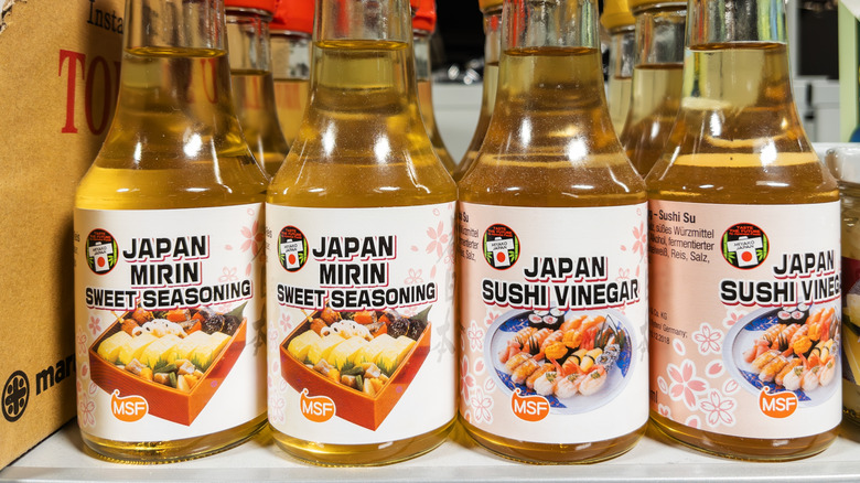Authentic Japanese Mirin and Sushi Vinegar Bottles