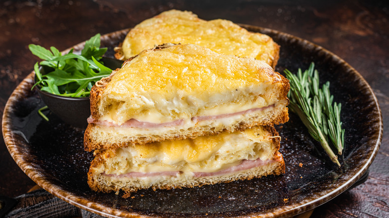 Grilled cheese sandwich with Gruyere and ham