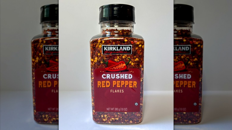 Kirkland crushed red pepper isolated on a white background