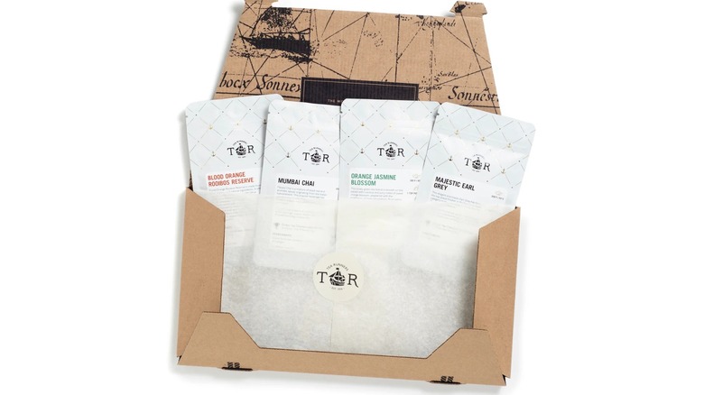 Four packets of tea from the Tea Runners Loose Leaf Tea box