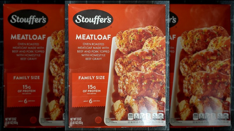 Packaging of Stouffer's family size meatloaf mirrored