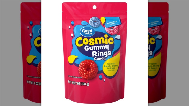 bag of Great Value Cosmic Gummy Rings Candy