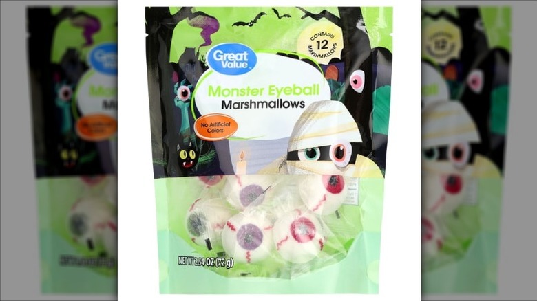 bag of Great Value Monster Eyeball Marshmallows