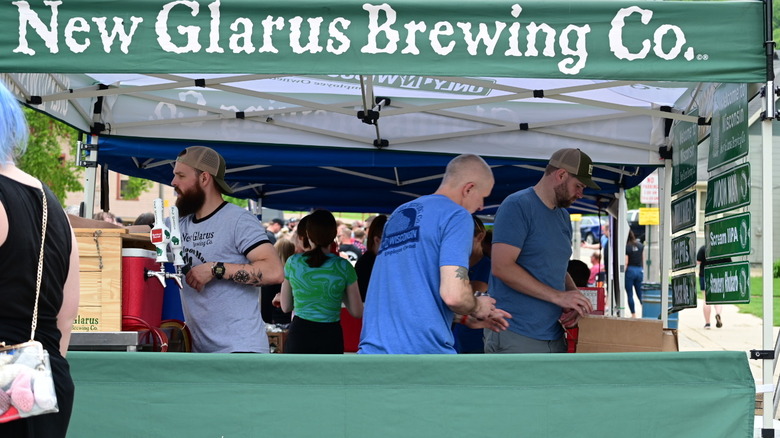 A booth at the New Glarus Beer, Bacon and Cheese Festival