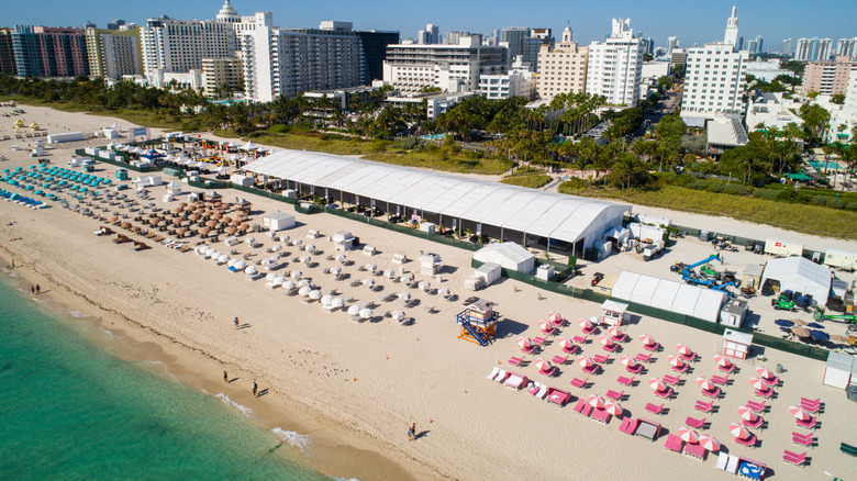 Aerial image of the South Beach Food & Wine Festival