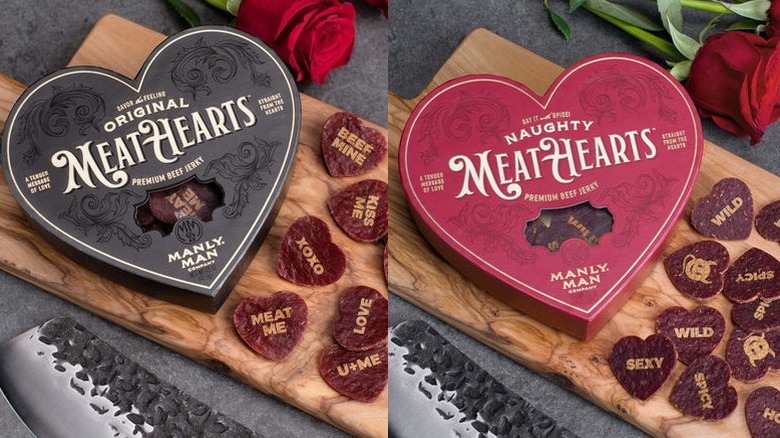heart-shaped boxes of heart-shaped beef jerky