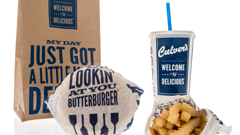 A Culver's meal on a white background