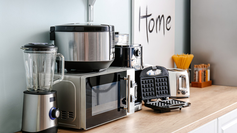 Kitchen appliances on a countertop