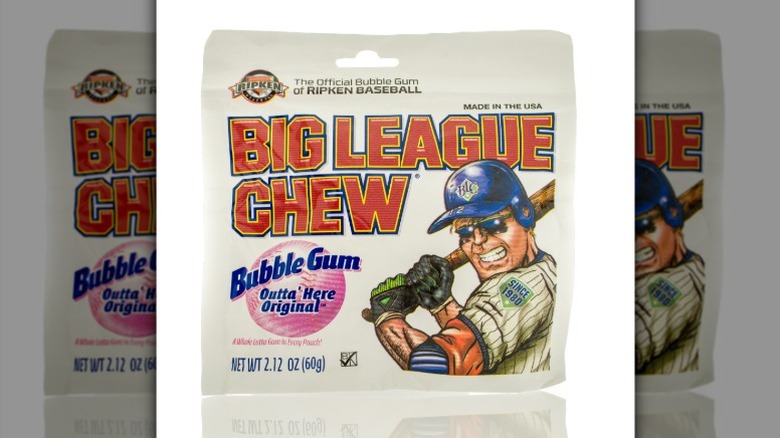 A package of Big League Chew bubble gum on a white background.