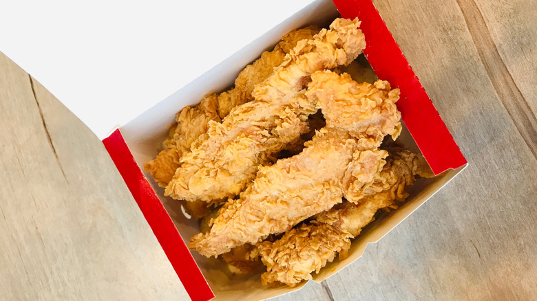 Box of KFC chicken tenders