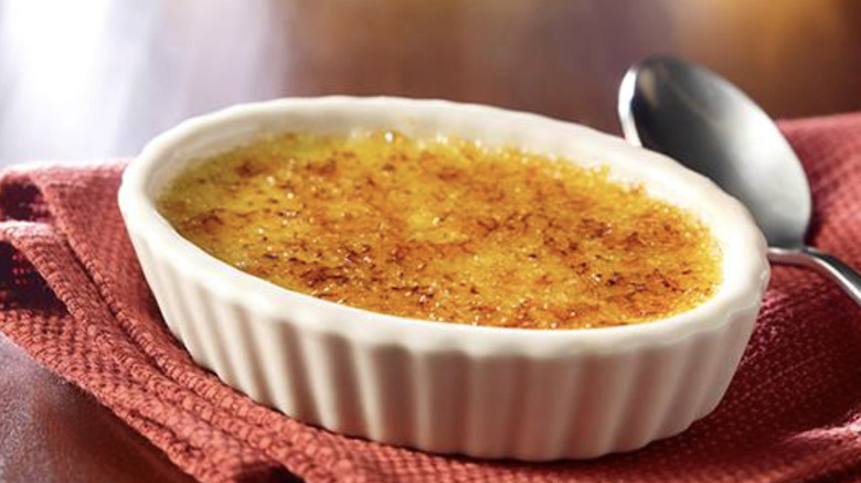 Crème Brûlée in a white dish at Maggiano's