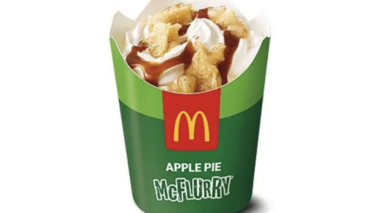 McDonald's Apple Pie McFlurry in green cup