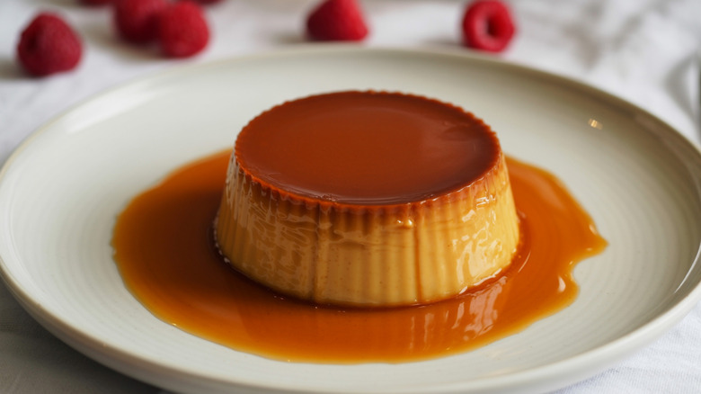 Leche flan on a plate