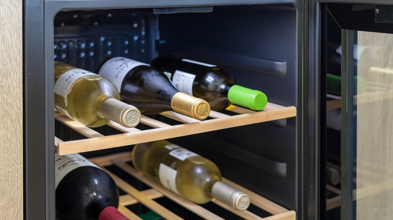 Wine in wine fridge