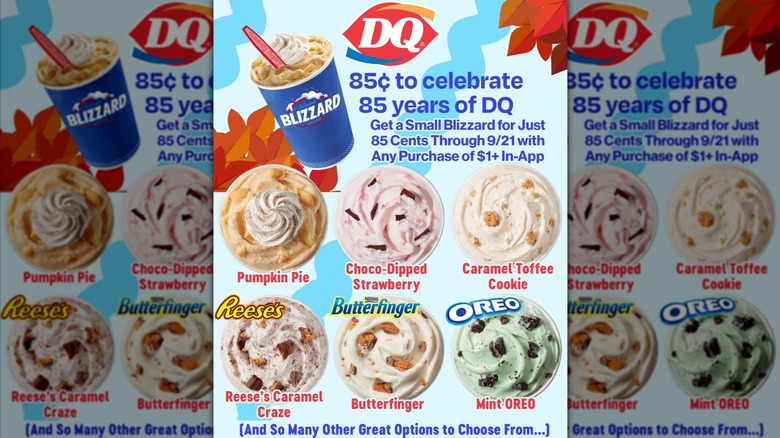 An ad for 85-cent Dairy Queen Blizzards, mirrored
