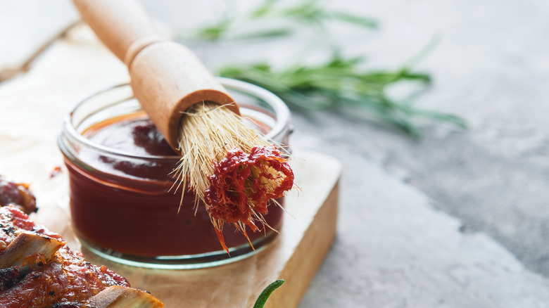 BBQ sauce with a brush