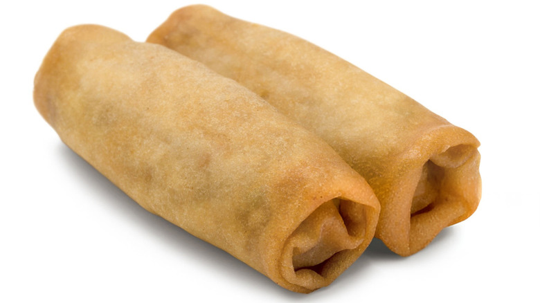 Spring rolls on a white background