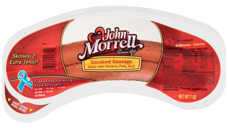 package of John Morrell smoked sausage