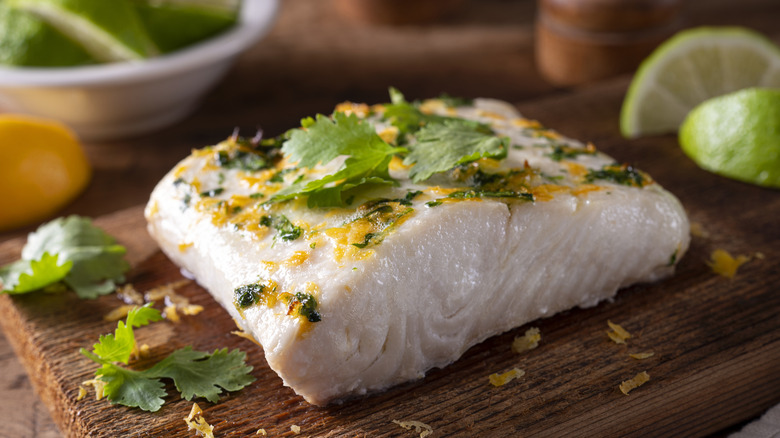 Halibut on cedar plank
