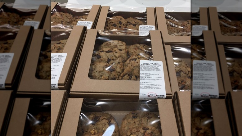 A box of Costco's chocolate chunk toasted walnut cookies