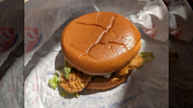 Dairy Queen Crispy Chicken Sandwich on paper