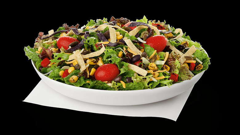 Spicy Southwest Salad without chicken on a black background