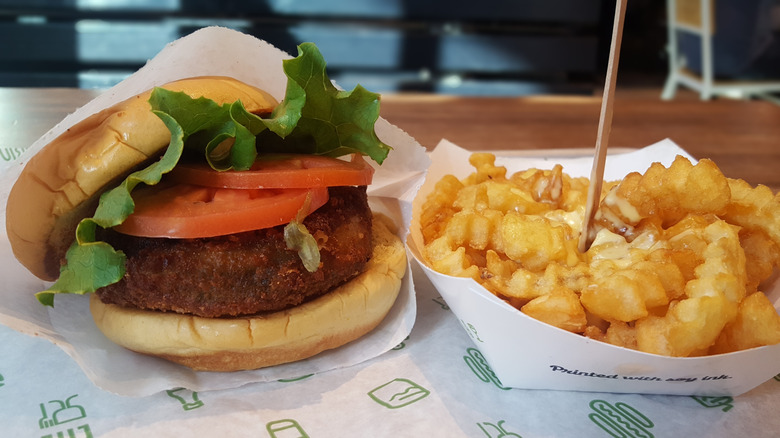 Shake Shack 'Shroom Burger with fries
