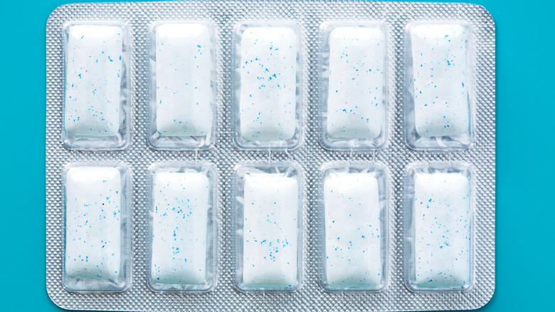 A foil package of gum