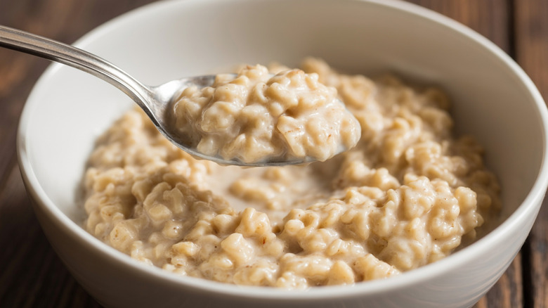 close up of a bowl of oatmeal