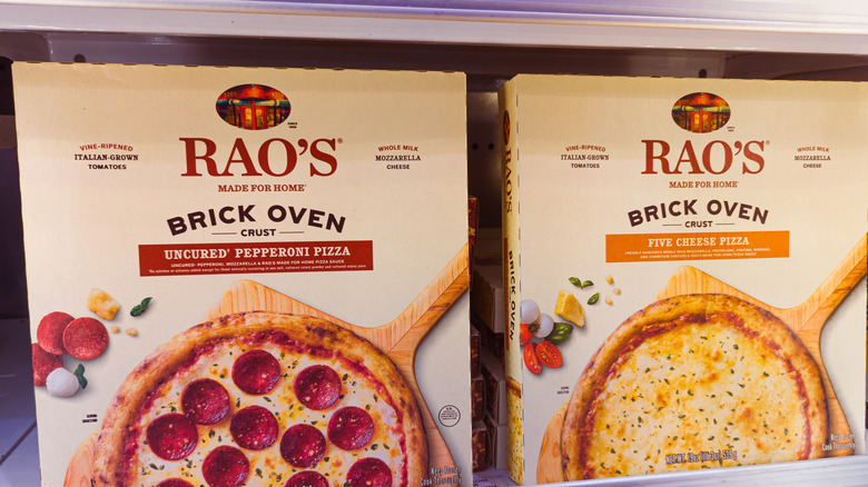 Rao's frozen pizza in a store