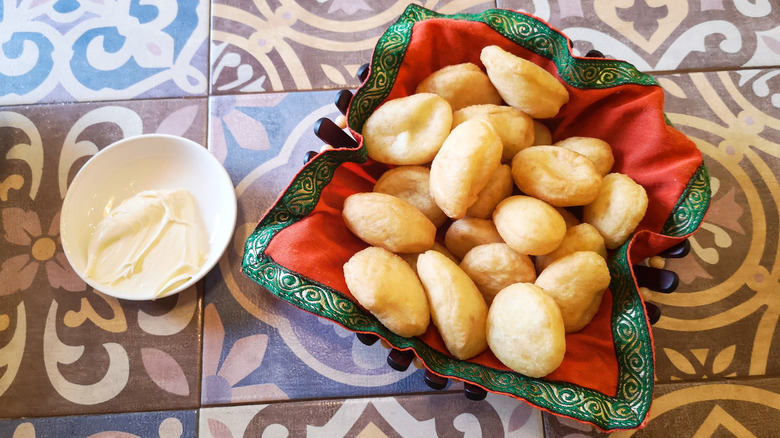 Borsok with a dish of butter
