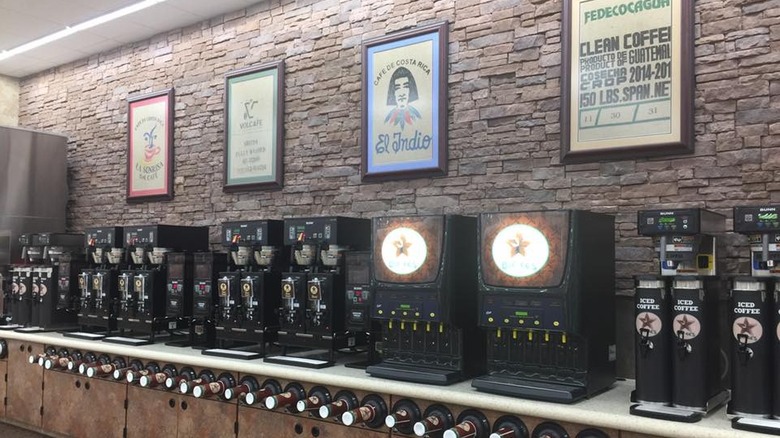 The coffee section at Buc-ee's.
