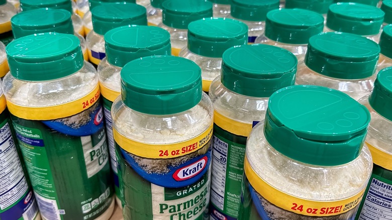 24-ounce plastic shakers of Kraft grated parmesan cheese