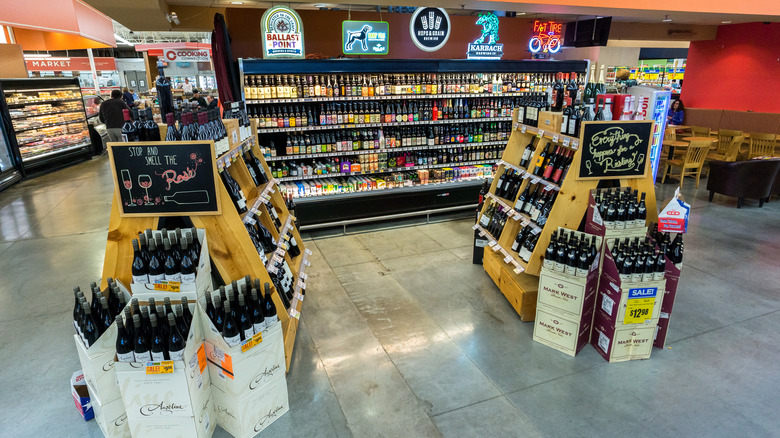Wine display at an H-E-B market in Texas