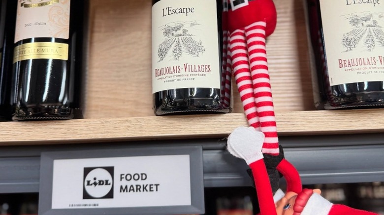 Wines on display at a Lidl grocery store