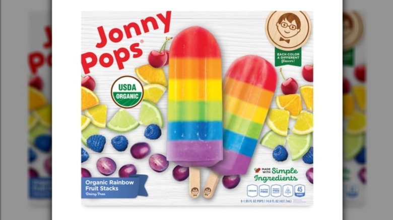 box of Jonny Pops Organic Rainbow Fruit Stacks Water Pops