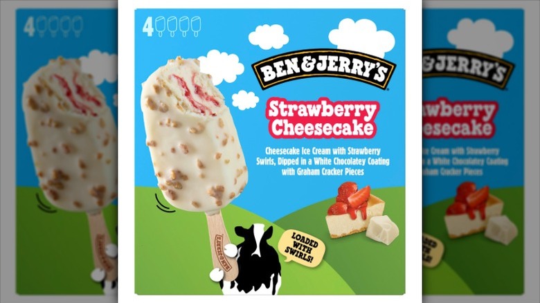 box of Ben & Jerry's Strawberry Cheesecake Ice Cream Bars