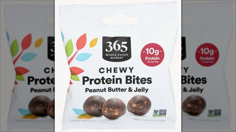 Package of Whole Foods 365 Chewy Protein Bites Peanut Butter & Jelly